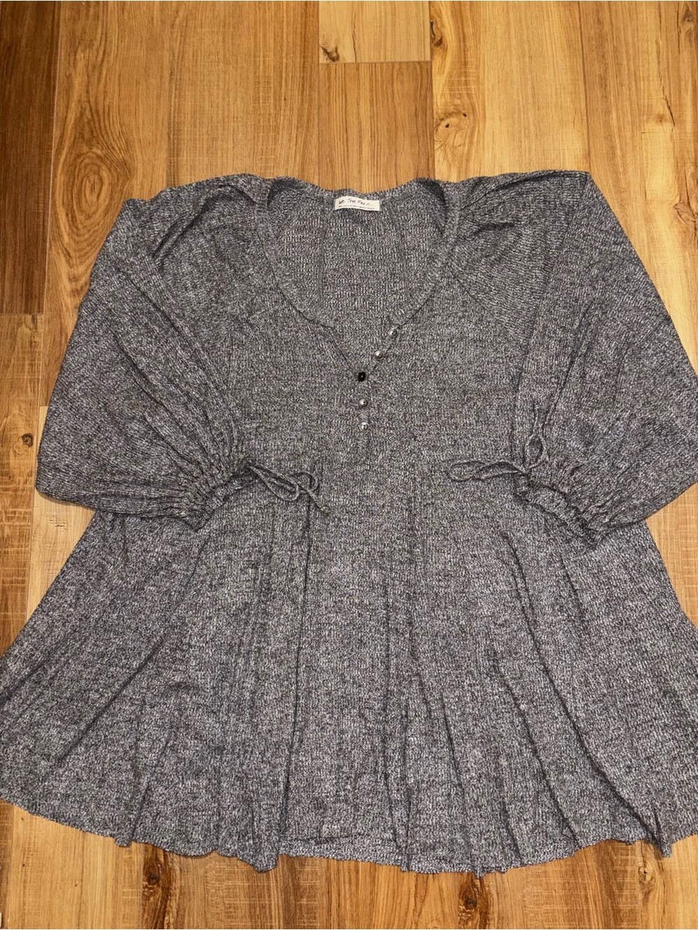 We The Free Heathered Gray Knit Peasant Tunic dress size small